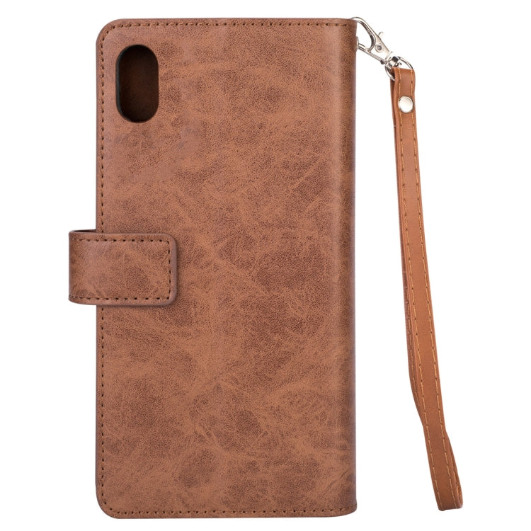 For Xiaomi Redmi 7A Multifunctional Zipper Horizontal Flip Leather Case with Holder & Wallet & 9 Card Slots & Lanyard