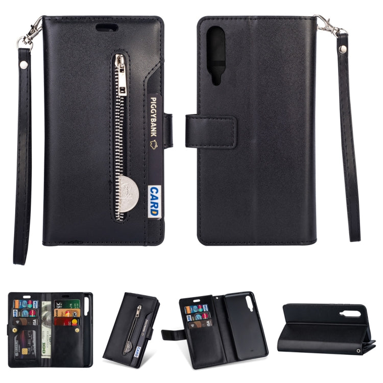 For Xiaomi Mi 9 / Mi 9 Explorer Multifunctional Zipper Horizontal Flip Leather Case with Holder & Wallet & 9 Card Slots & Lanyard