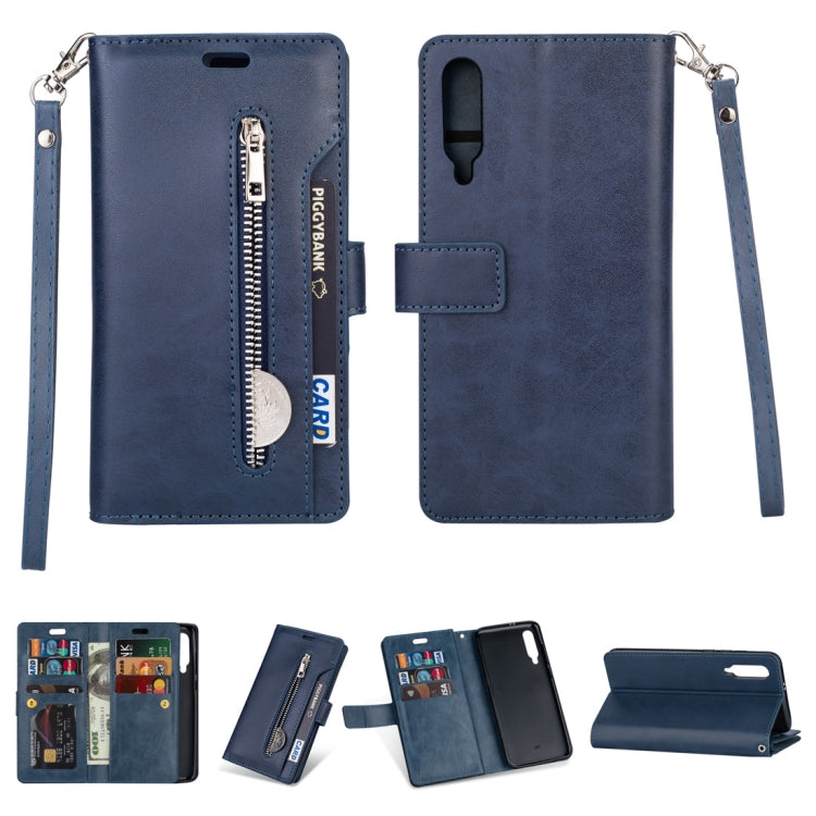For Xiaomi Mi 9 / Mi 9 Explorer Multifunctional Zipper Horizontal Flip Leather Case with Holder & Wallet & 9 Card Slots & Lanyard