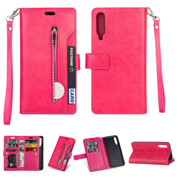 For Xiaomi Mi 9 / Mi 9 Explorer Multifunctional Zipper Horizontal Flip Leather Case with Holder & Wallet & 9 Card Slots & Lanyard