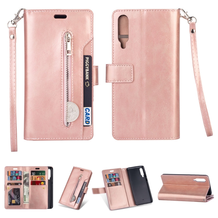 For Xiaomi Mi 9 / Mi 9 Explorer Multifunctional Zipper Horizontal Flip Leather Case with Holder & Wallet & 9 Card Slots & Lanyard