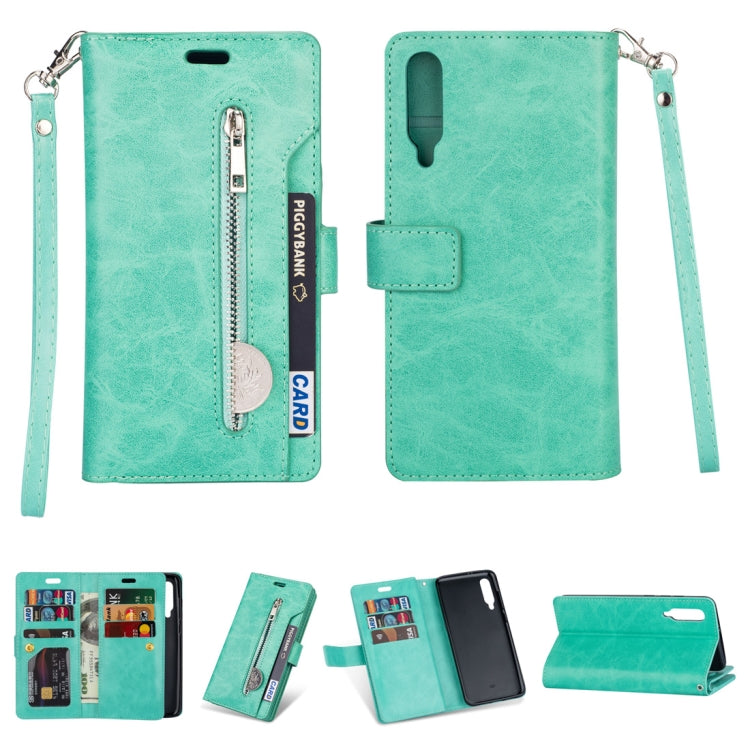 For Xiaomi Mi 9 / Mi 9 Explorer Multifunctional Zipper Horizontal Flip Leather Case with Holder & Wallet & 9 Card Slots & Lanyard