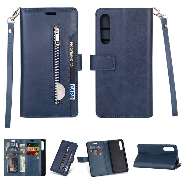 For Xiaomi Mi 9 SE Multifunctional Zipper Horizontal Flip Leather Case with Holder & Wallet & 9 Card Slots & Lanyard