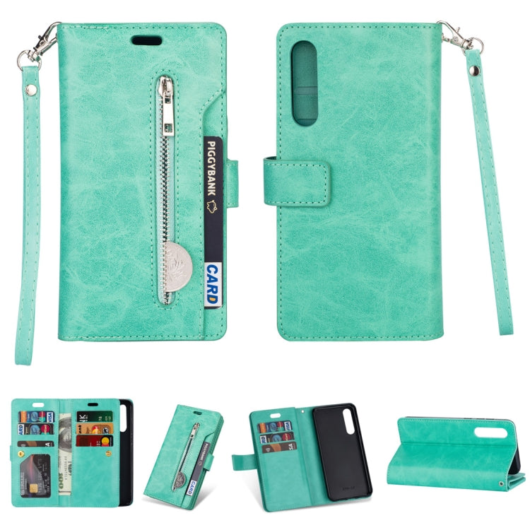 For Xiaomi Mi 9 SE Multifunctional Zipper Horizontal Flip Leather Case with Holder & Wallet & 9 Card Slots & Lanyard