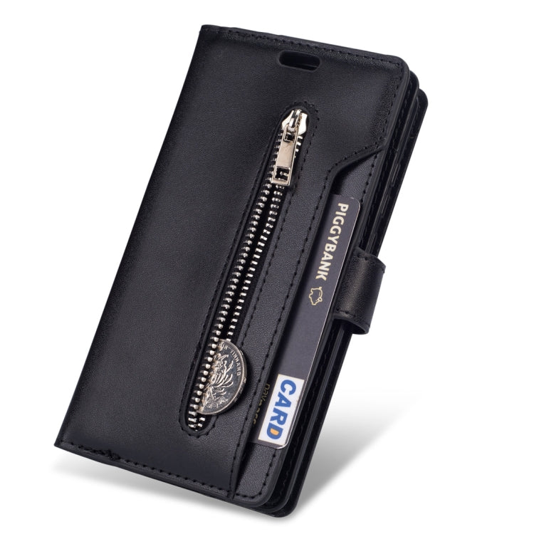 For Xiaomi Mi CC9 / Mi A3 Lite / Mi 9 Lite Multifunctional Zipper Horizontal Flip Leather Case with Holder & Wallet & 9 Card Slots & Lanyard