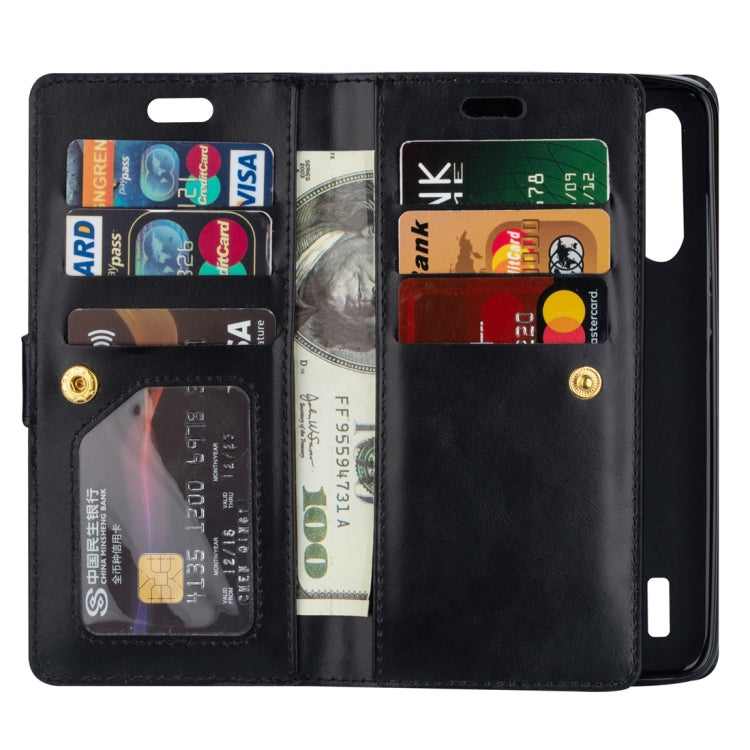 For Xiaomi Mi CC9 / Mi A3 Lite / Mi 9 Lite Multifunctional Zipper Horizontal Flip Leather Case with Holder & Wallet & 9 Card Slots & Lanyard
