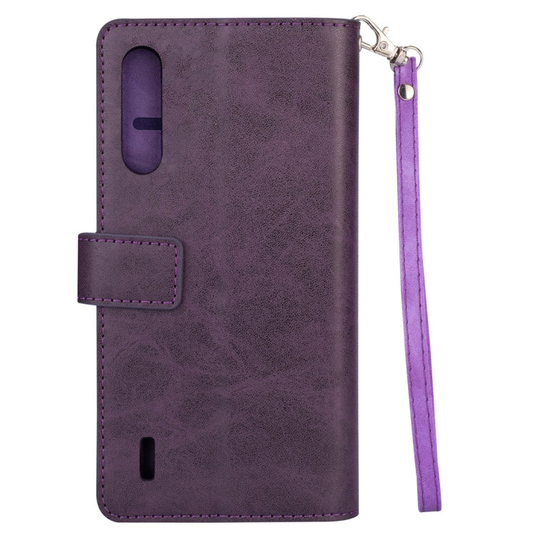 For Xiaomi Mi CC9 / Mi A3 Lite / Mi 9 Lite Multifunctional Zipper Horizontal Flip Leather Case with Holder & Wallet & 9 Card Slots & Lanyard