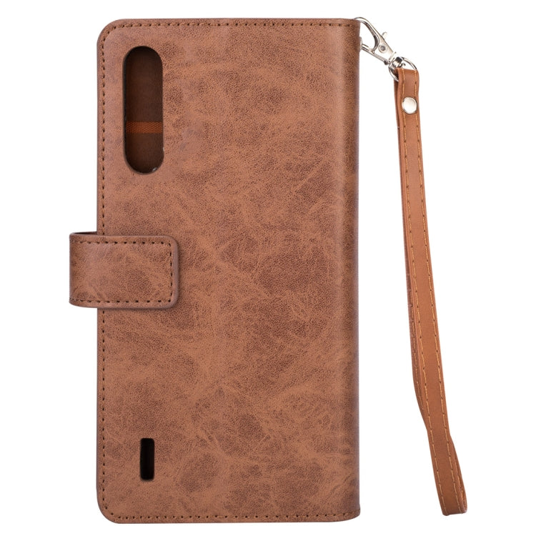 For Xiaomi Mi CC9 / Mi A3 Lite / Mi 9 Lite Multifunctional Zipper Horizontal Flip Leather Case with Holder & Wallet & 9 Card Slots & Lanyard