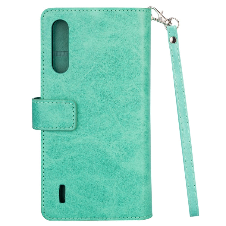 For Xiaomi Mi CC9 / Mi A3 Lite / Mi 9 Lite Multifunctional Zipper Horizontal Flip Leather Case with Holder & Wallet & 9 Card Slots & Lanyard