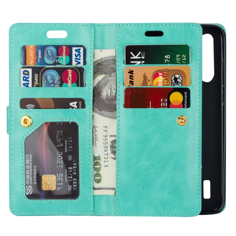 For Xiaomi Mi CC9 / Mi A3 Lite / Mi 9 Lite Multifunctional Zipper Horizontal Flip Leather Case with Holder & Wallet & 9 Card Slots & Lanyard