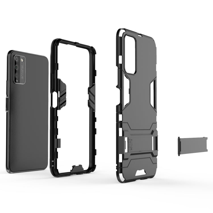 For Huawei Honor 30 Lite PC + TPU Shockproof Protective Case with Invisible Holder