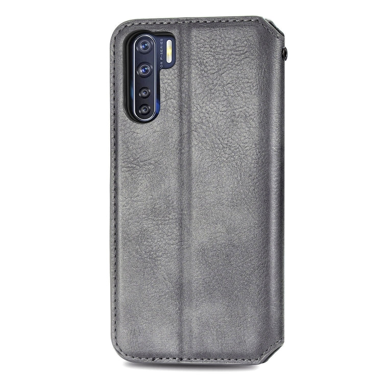 For OPPO A91 / F15 Cubic Grid Pressed Horizontal Flip Magnetic PU Leather Case with Holder & Card Slots & Wallet