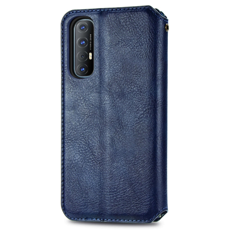 For OPPO Reno3 Pro Cubic Grid Pressed Horizontal Flip Magnetic PU Leather Case with Holder & Card Slots & Wallet