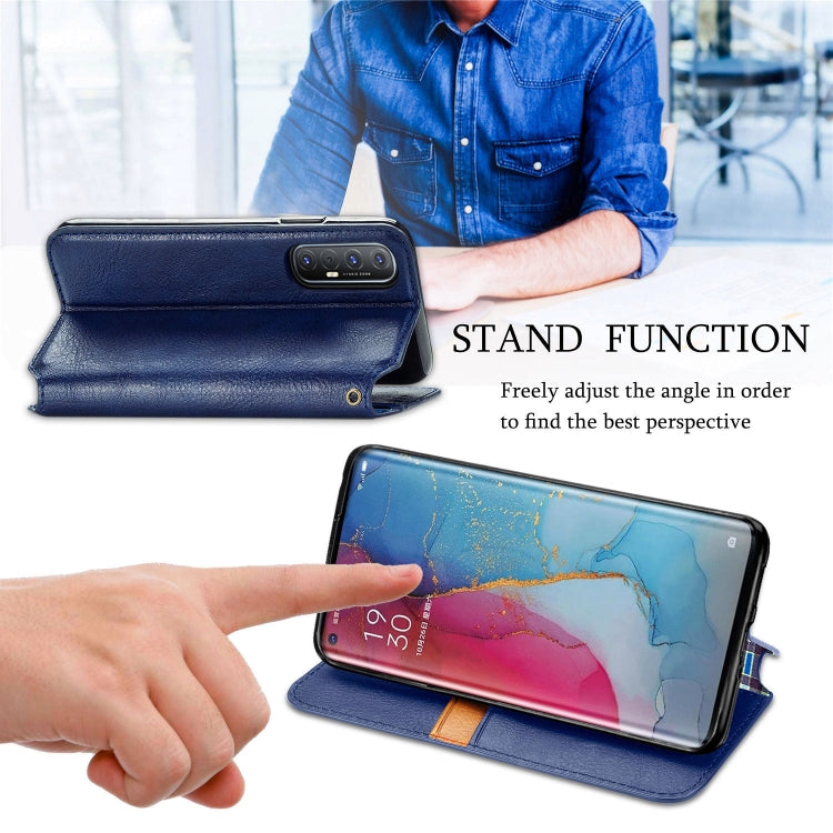 For OPPO Reno3 Pro Cubic Grid Pressed Horizontal Flip Magnetic PU Leather Case with Holder & Card Slots & Wallet