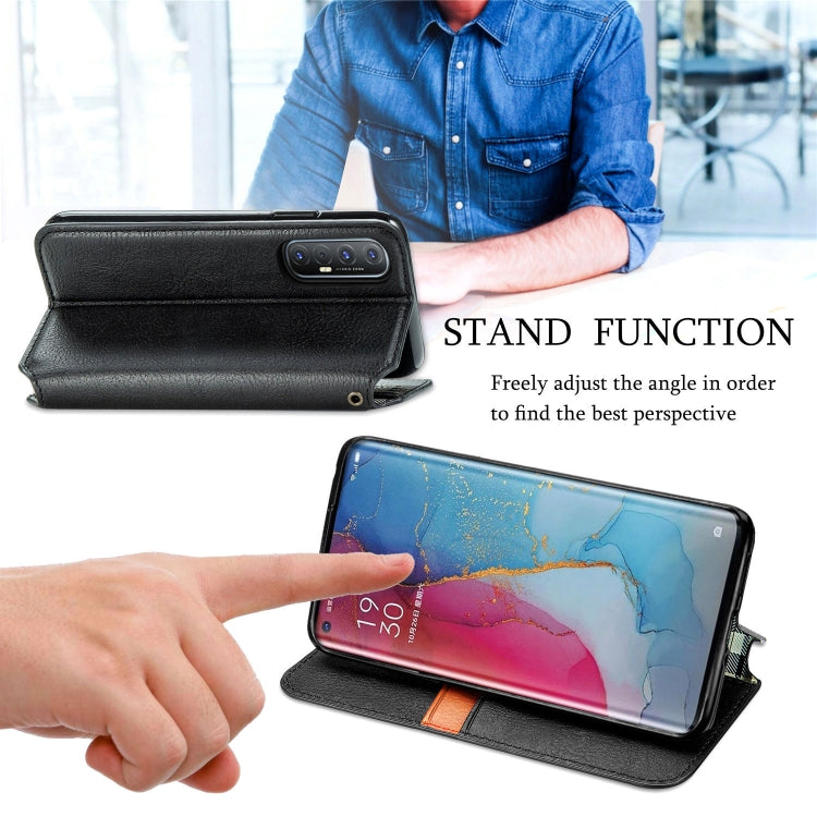 For OPPO Reno3 Pro Cubic Grid Pressed Horizontal Flip Magnetic PU Leather Case with Holder & Card Slots & Wallet