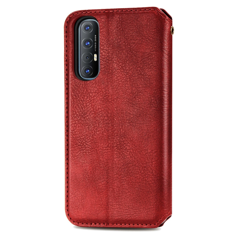 For OPPO Reno3 Pro Cubic Grid Pressed Horizontal Flip Magnetic PU Leather Case with Holder & Card Slots & Wallet