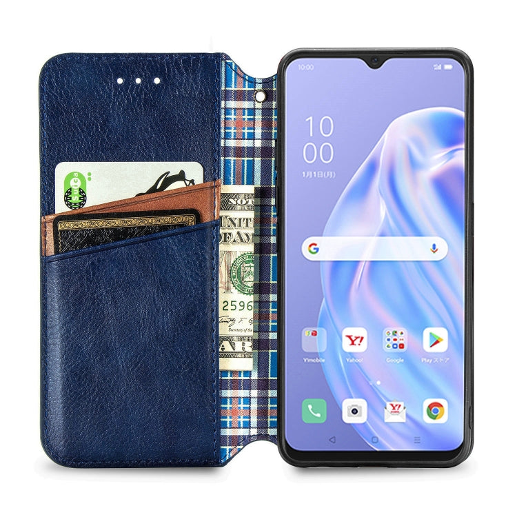 For OPPO Reno 3A Cubic Grid Pressed Horizontal Flip Magnetic PU Leather Case with Holder & Card Slots & Wallet