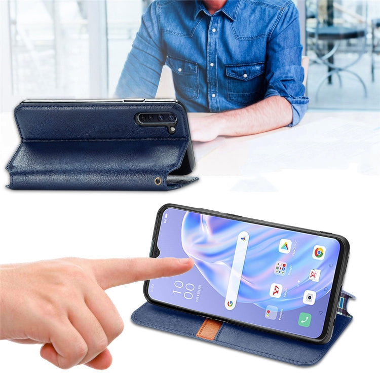 For OPPO Reno 3A Cubic Grid Pressed Horizontal Flip Magnetic PU Leather Case with Holder & Card Slots & Wallet