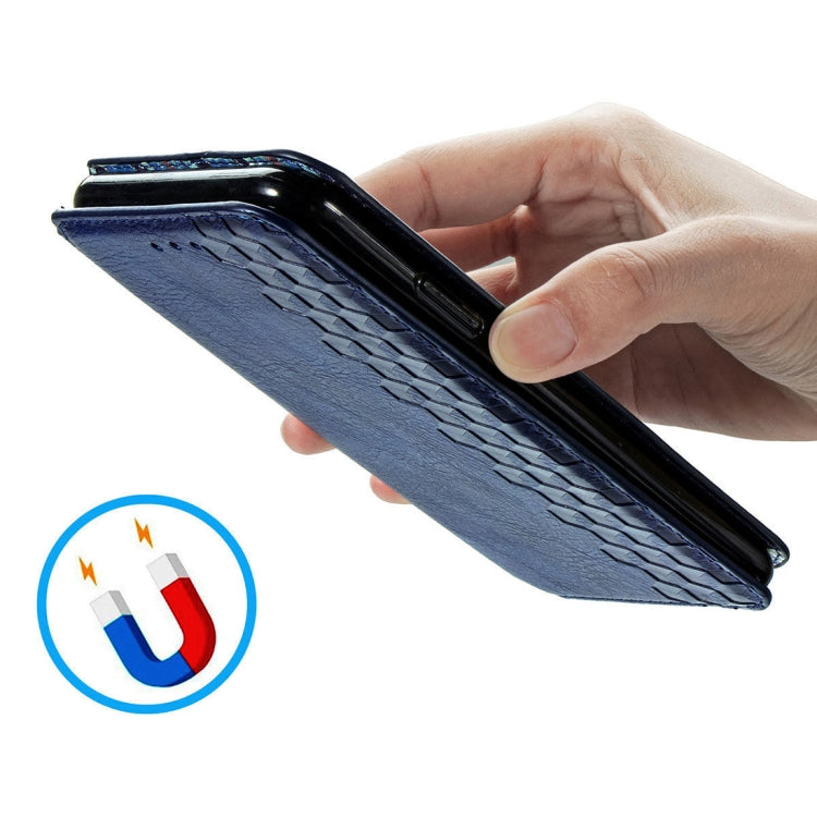 For OPPO Reno 3A Cubic Grid Pressed Horizontal Flip Magnetic PU Leather Case with Holder & Card Slots & Wallet