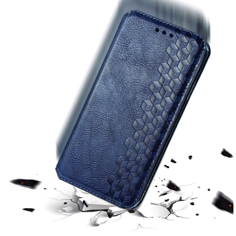 For OPPO Reno 3A Cubic Grid Pressed Horizontal Flip Magnetic PU Leather Case with Holder & Card Slots & Wallet