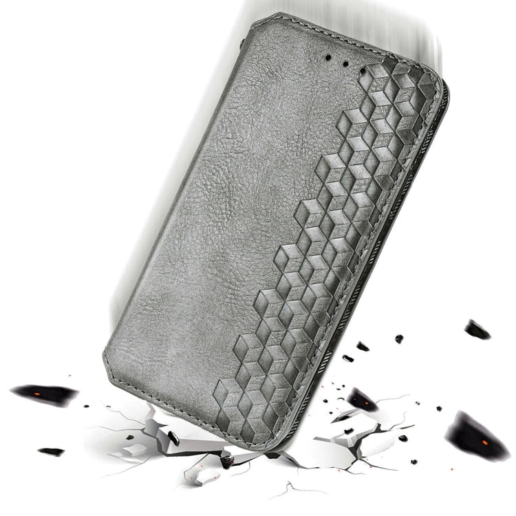 For OPPO Reno 3A Cubic Grid Pressed Horizontal Flip Magnetic PU Leather Case with Holder & Card Slots & Wallet