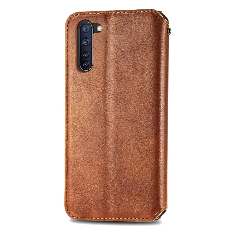 For OPPO Reno 3A Cubic Grid Pressed Horizontal Flip Magnetic PU Leather Case with Holder & Card Slots & Wallet