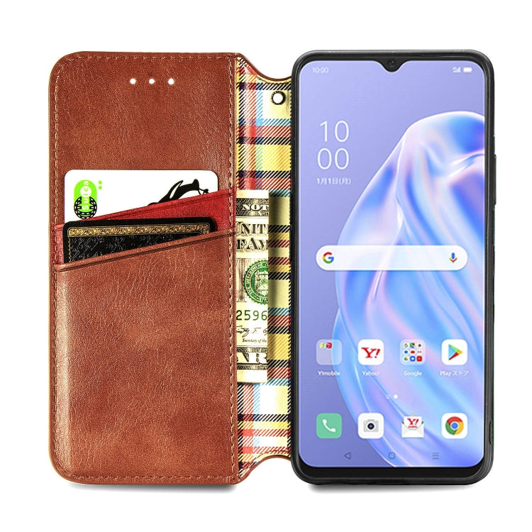 For OPPO Reno 3A Cubic Grid Pressed Horizontal Flip Magnetic PU Leather Case with Holder & Card Slots & Wallet