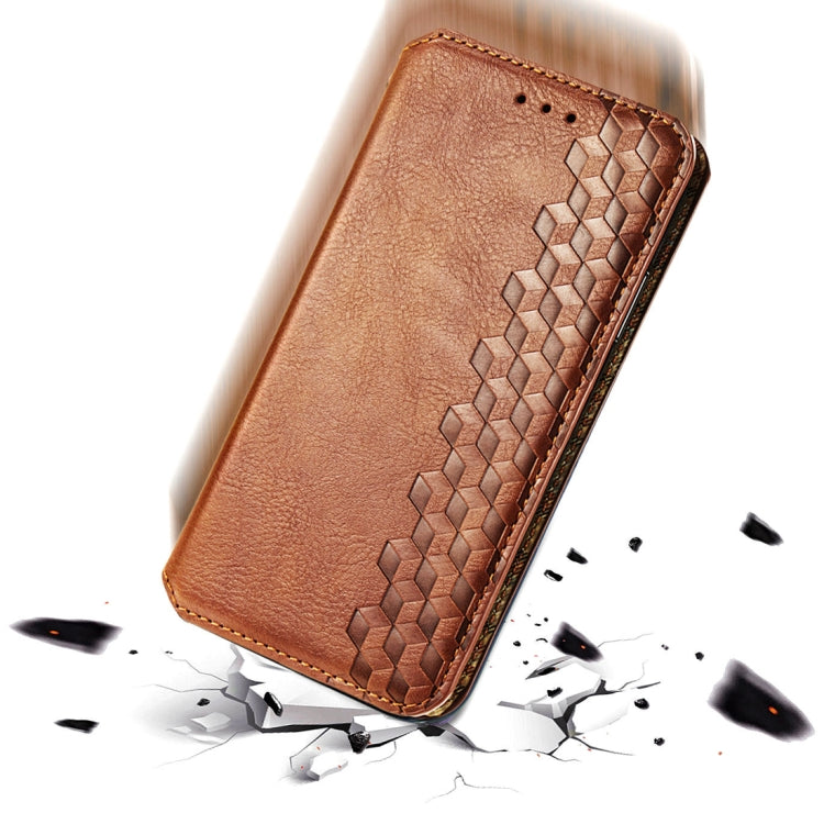 For OPPO Reno 3A Cubic Grid Pressed Horizontal Flip Magnetic PU Leather Case with Holder & Card Slots & Wallet