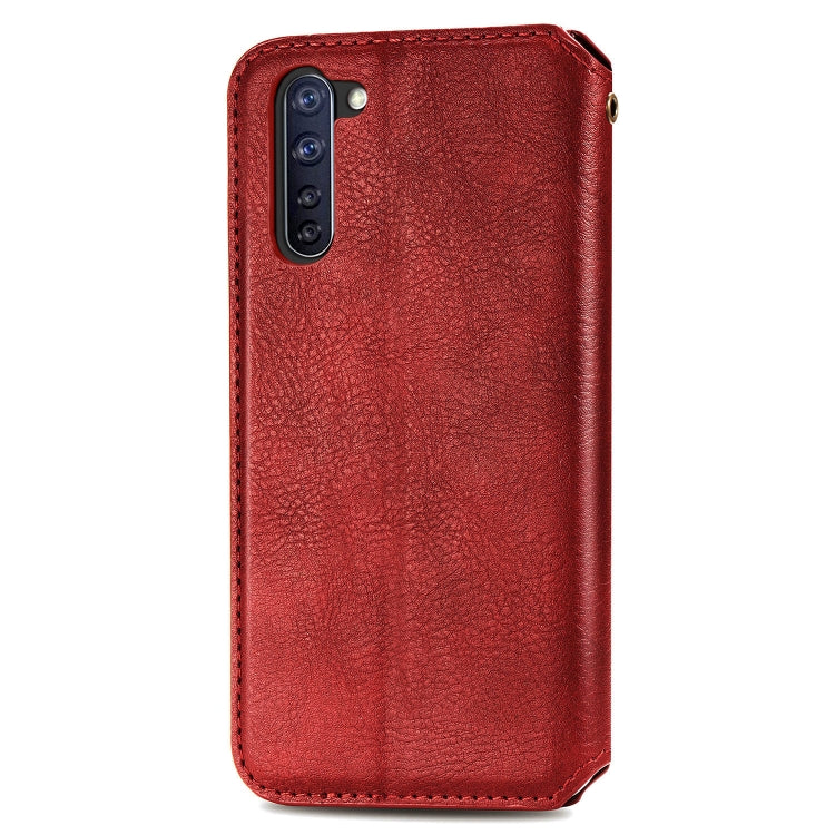 For OPPO Reno 3A Cubic Grid Pressed Horizontal Flip Magnetic PU Leather Case with Holder & Card Slots & Wallet