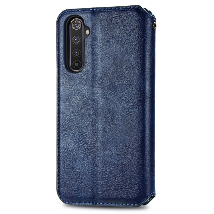 For OPPO Realme 6 Pro Cubic Grid Pressed Horizontal Flip Magnetic PU Leather Case with Holder & Card Slots & Wallet