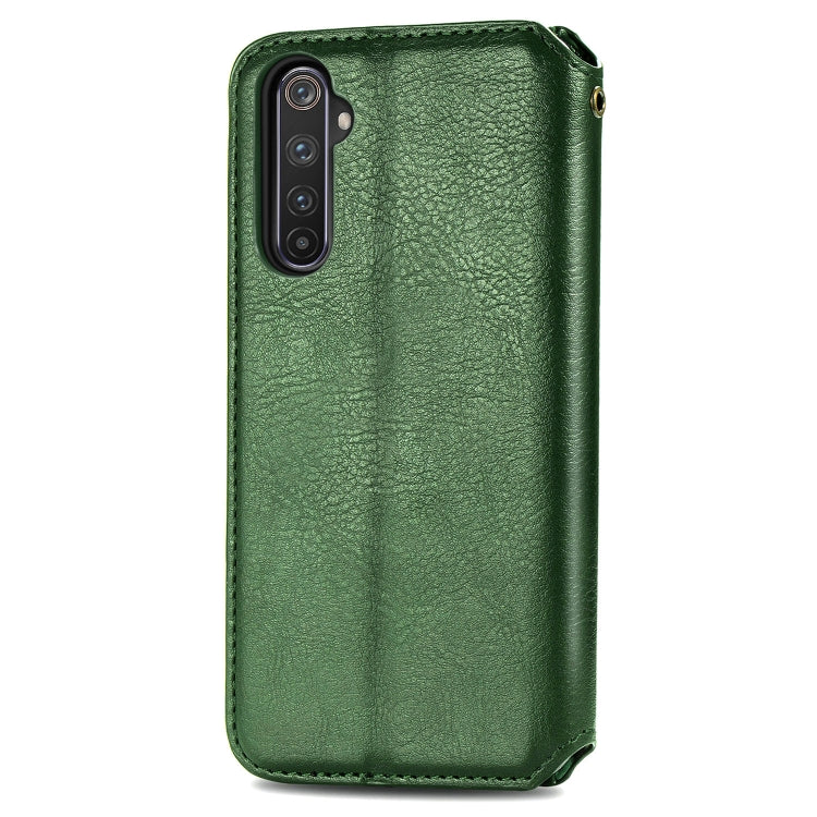 For OPPO Realme 6 Pro Cubic Grid Pressed Horizontal Flip Magnetic PU Leather Case with Holder & Card Slots & Wallet