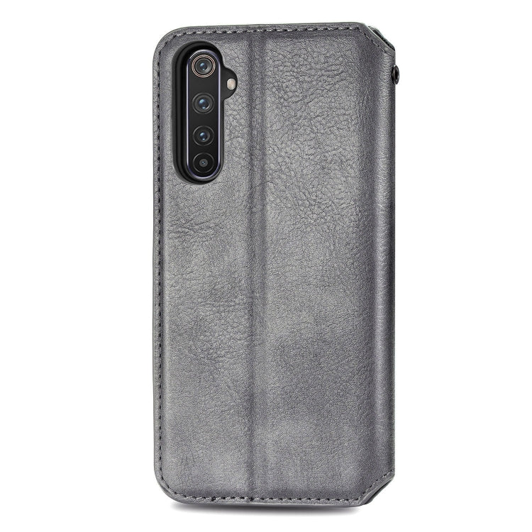 For OPPO Realme 6 Pro Cubic Grid Pressed Horizontal Flip Magnetic PU Leather Case with Holder & Card Slots & Wallet