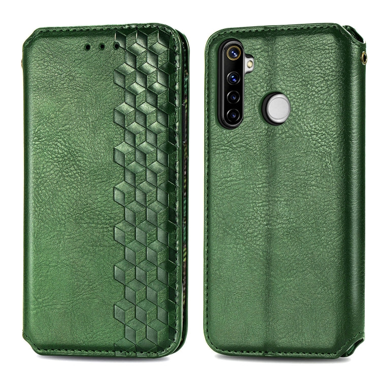 For OPPO Realme 6i Cubic Grid Pressed Horizontal Flip Magnetic PU Leather Case with Holder & Card Slots & Wallet