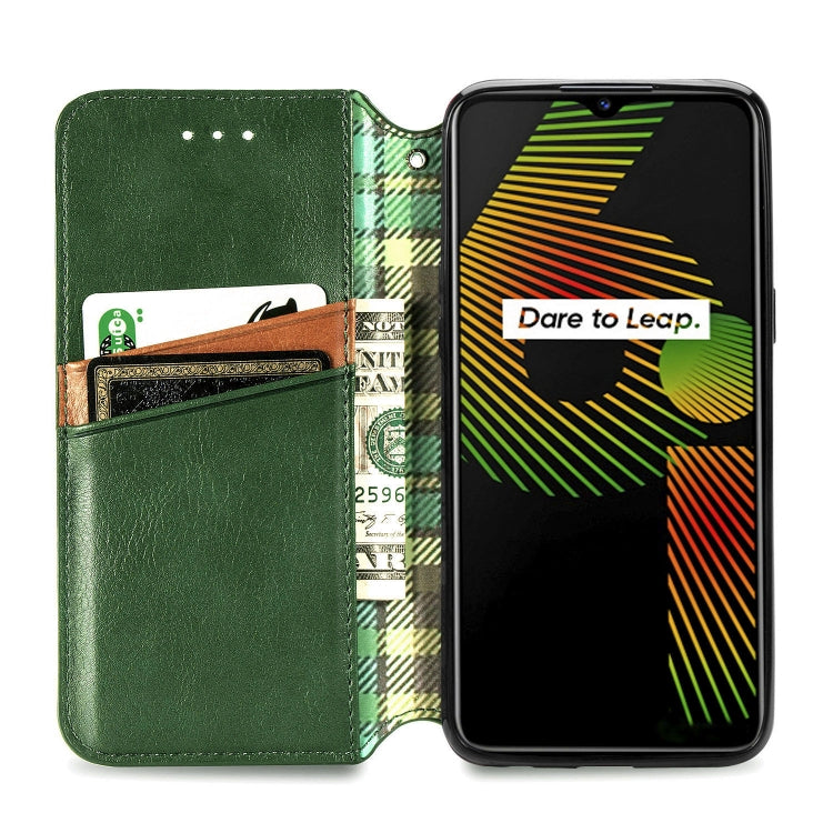 For OPPO Realme 6i Cubic Grid Pressed Horizontal Flip Magnetic PU Leather Case with Holder & Card Slots & Wallet