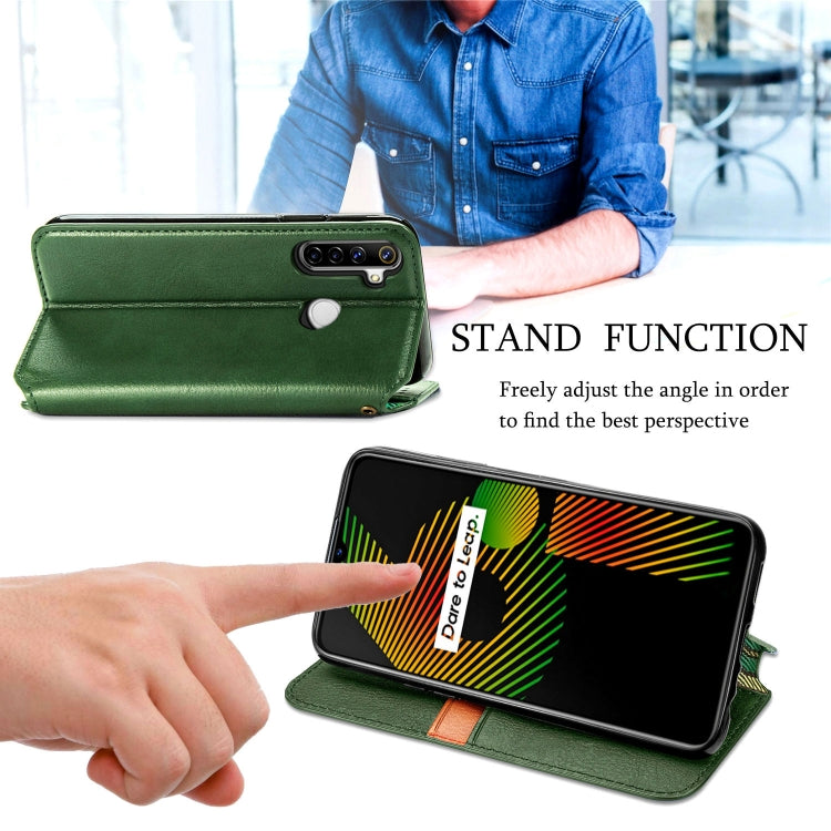 For OPPO Realme 6i Cubic Grid Pressed Horizontal Flip Magnetic PU Leather Case with Holder & Card Slots & Wallet