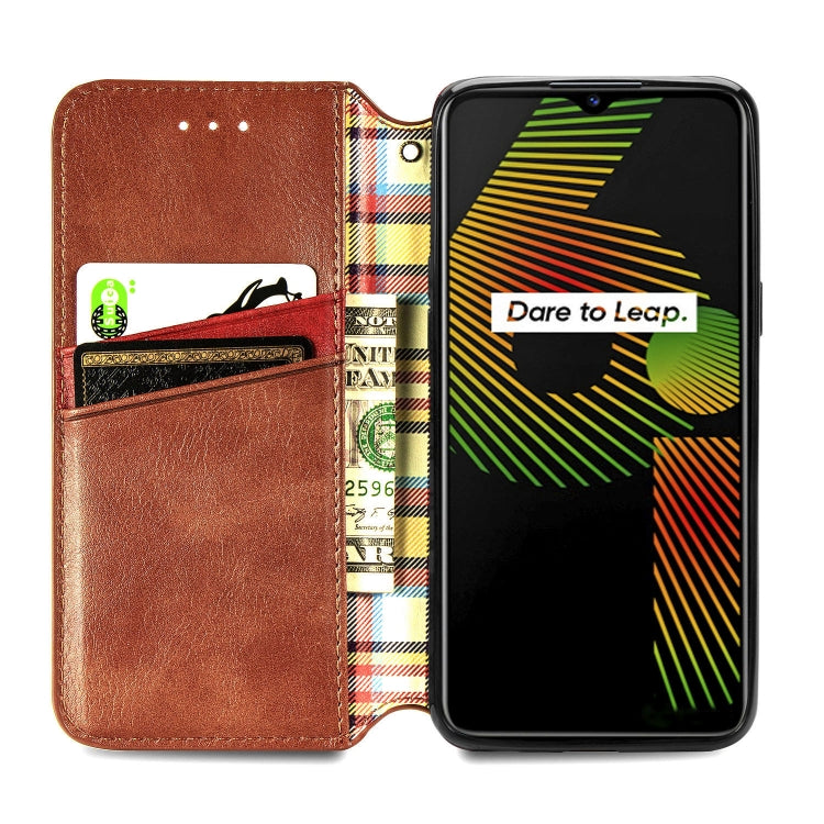 For OPPO Realme 6i Cubic Grid Pressed Horizontal Flip Magnetic PU Leather Case with Holder & Card Slots & Wallet