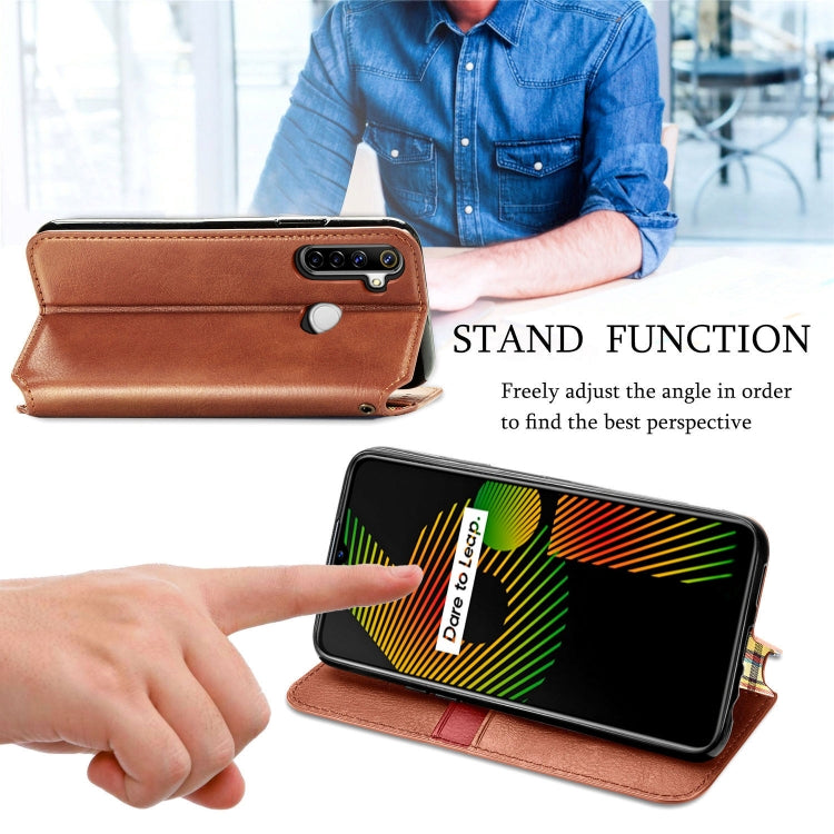 For OPPO Realme 6i Cubic Grid Pressed Horizontal Flip Magnetic PU Leather Case with Holder & Card Slots & Wallet
