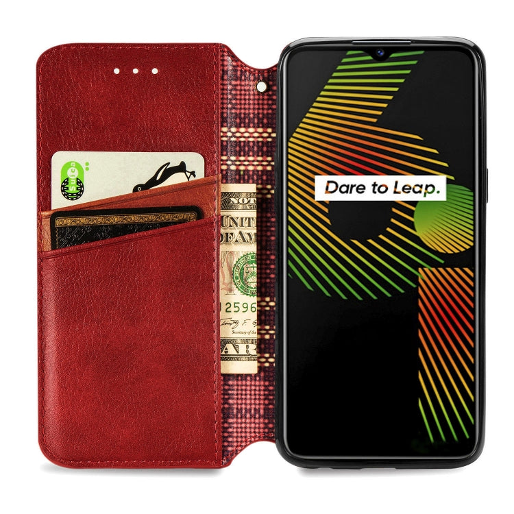 For OPPO Realme 6i Cubic Grid Pressed Horizontal Flip Magnetic PU Leather Case with Holder & Card Slots & Wallet