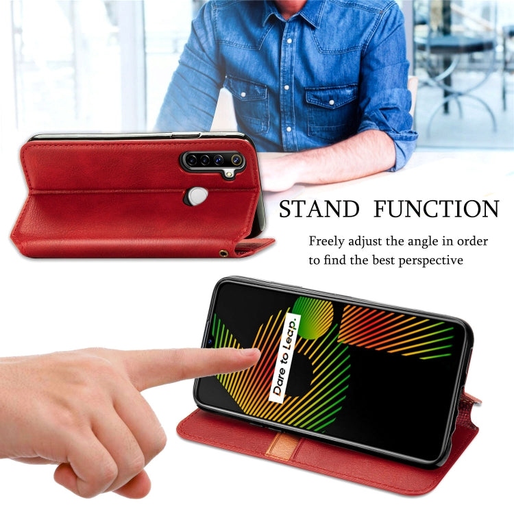 For OPPO Realme 6i Cubic Grid Pressed Horizontal Flip Magnetic PU Leather Case with Holder & Card Slots & Wallet