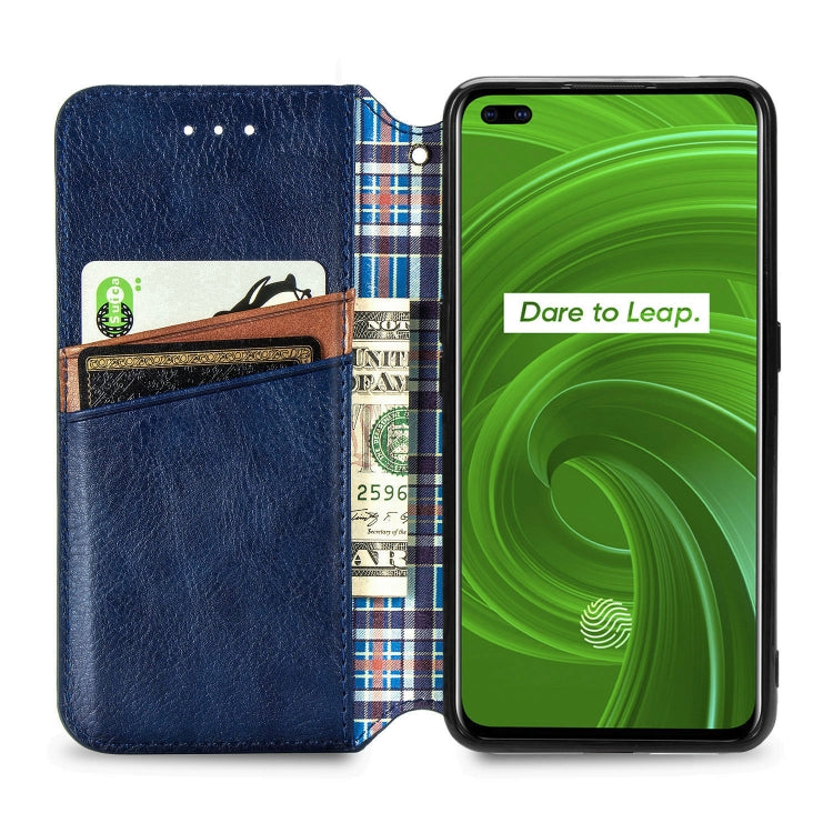For OPPO Realme X50 Pro 5G Cubic Grid Pressed Horizontal Flip Magnetic PU Leather Case with Holder & Card Slots & Wallet