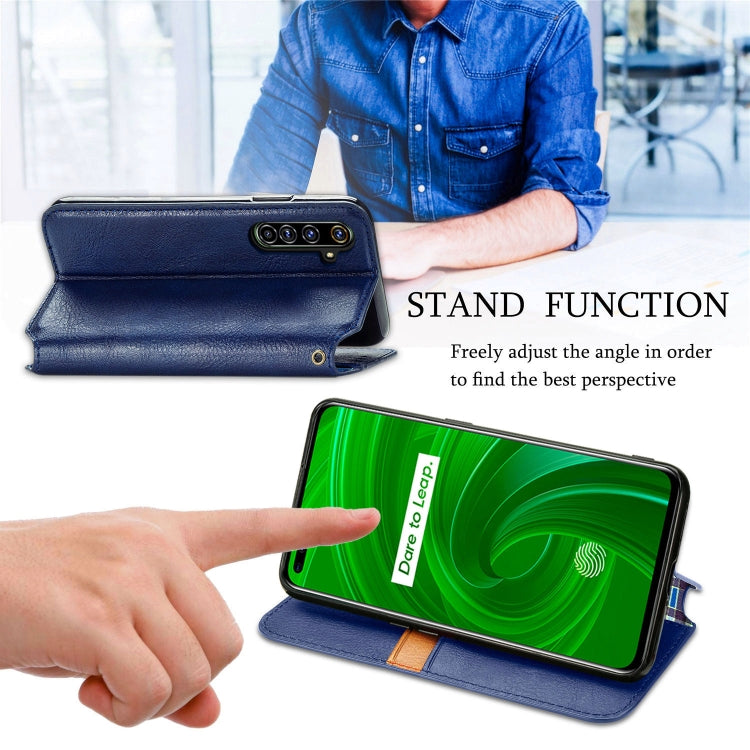 For OPPO Realme X50 Pro 5G Cubic Grid Pressed Horizontal Flip Magnetic PU Leather Case with Holder & Card Slots & Wallet