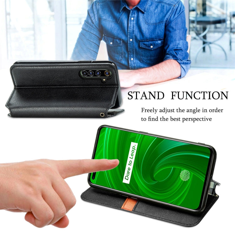 For OPPO Realme X50 Pro 5G Cubic Grid Pressed Horizontal Flip Magnetic PU Leather Case with Holder & Card Slots & Wallet