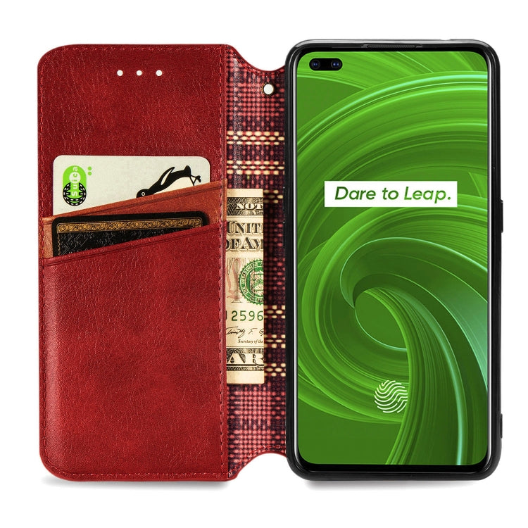 For OPPO Realme X50 Pro 5G Cubic Grid Pressed Horizontal Flip Magnetic PU Leather Case with Holder & Card Slots & Wallet