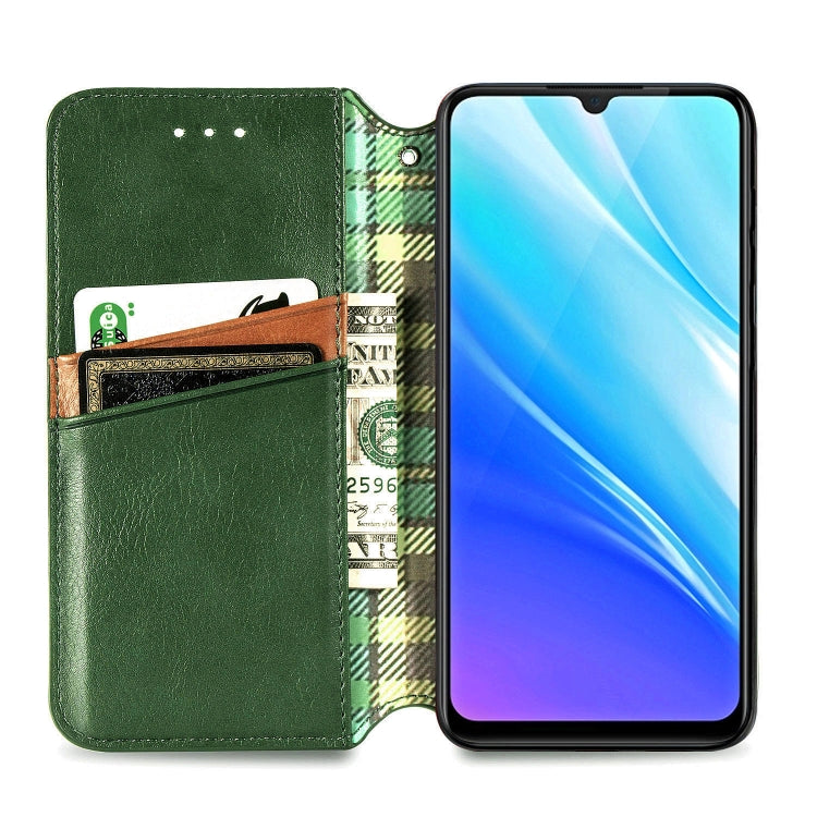 For Vivo Y7S Cubic Grid Pressed Horizontal Flip Magnetic PU Leather Case with Holder & Card Slots & Wallet