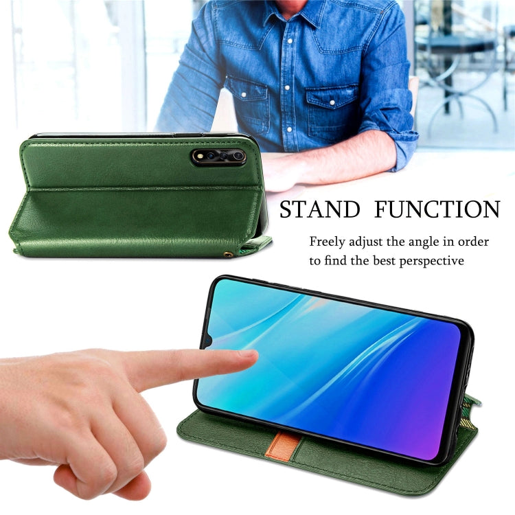 For Vivo Y7S Cubic Grid Pressed Horizontal Flip Magnetic PU Leather Case with Holder & Card Slots & Wallet