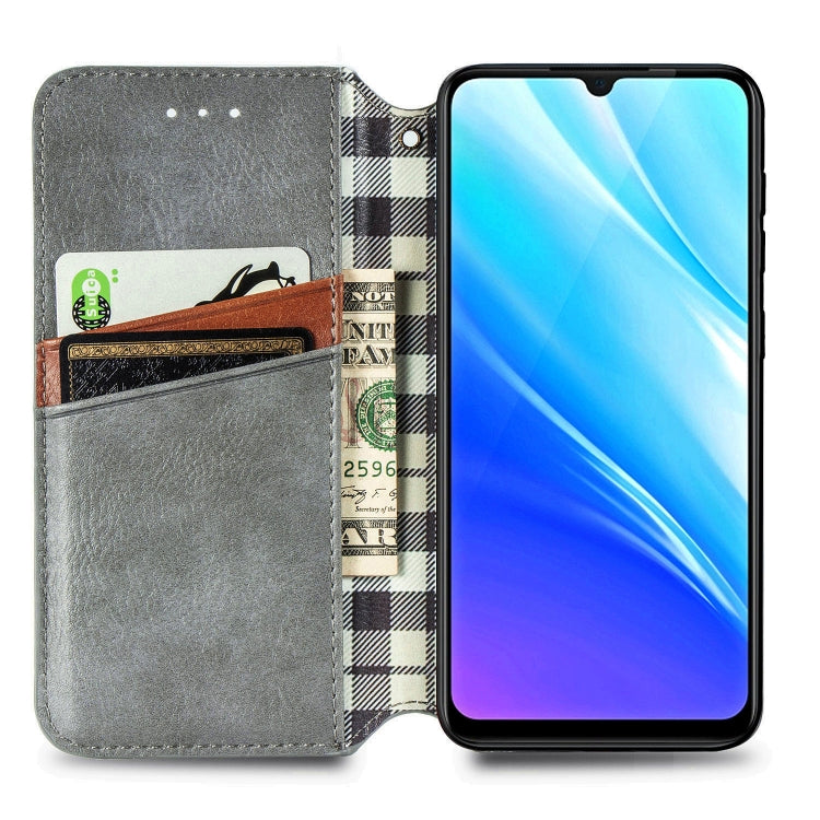For Vivo Y7S Cubic Grid Pressed Horizontal Flip Magnetic PU Leather Case with Holder & Card Slots & Wallet