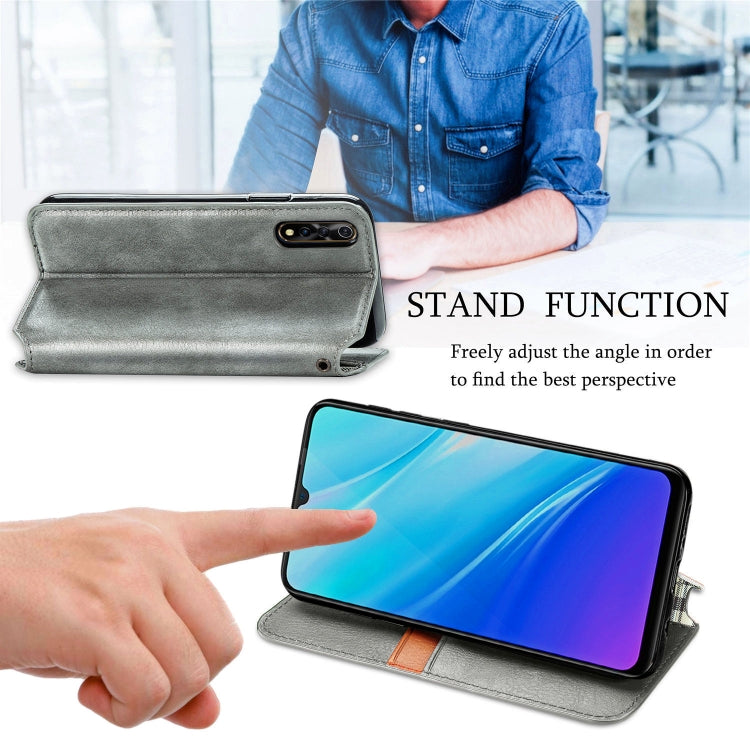 For Vivo Y7S Cubic Grid Pressed Horizontal Flip Magnetic PU Leather Case with Holder & Card Slots & Wallet