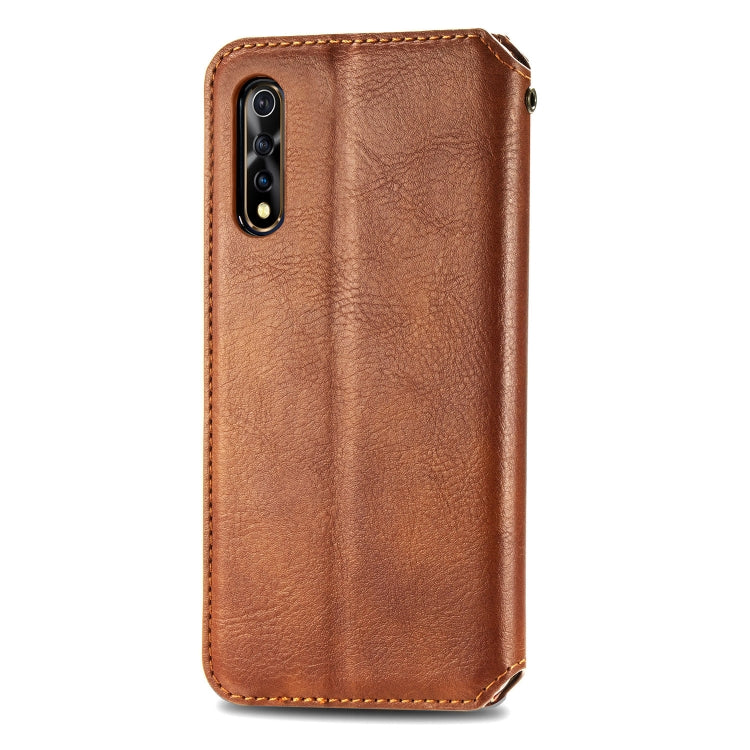 For Vivo Y7S Cubic Grid Pressed Horizontal Flip Magnetic PU Leather Case with Holder & Card Slots & Wallet