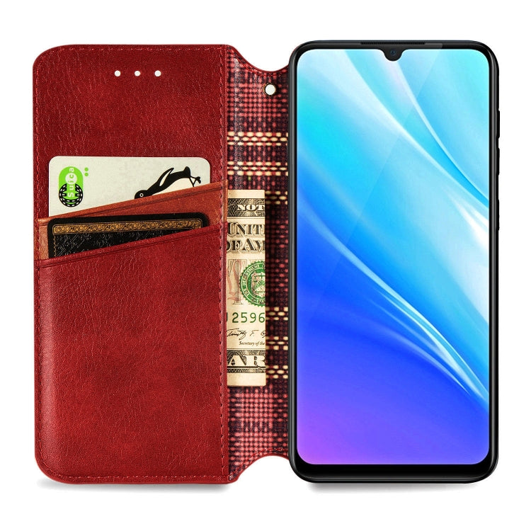 For Vivo Y7S Cubic Grid Pressed Horizontal Flip Magnetic PU Leather Case with Holder & Card Slots & Wallet
