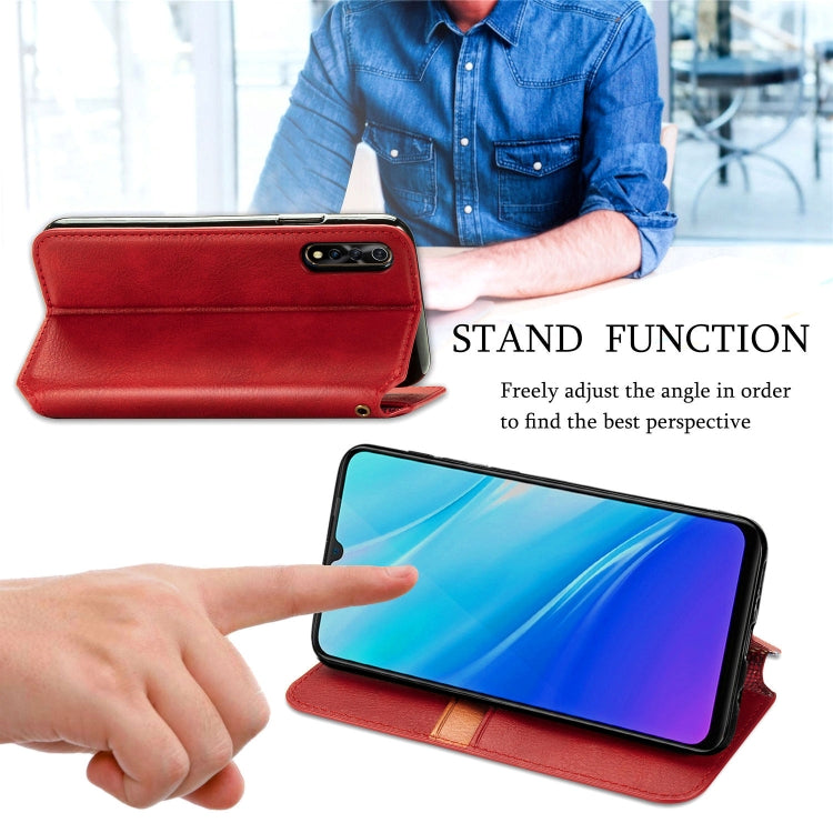 For Vivo Y7S Cubic Grid Pressed Horizontal Flip Magnetic PU Leather Case with Holder & Card Slots & Wallet